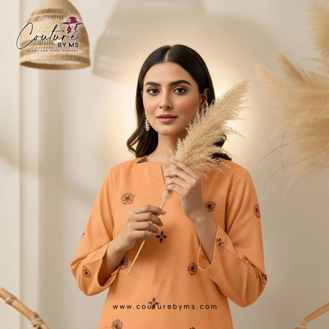 Linen Embroidered Suit 2PC Unstitched view 2