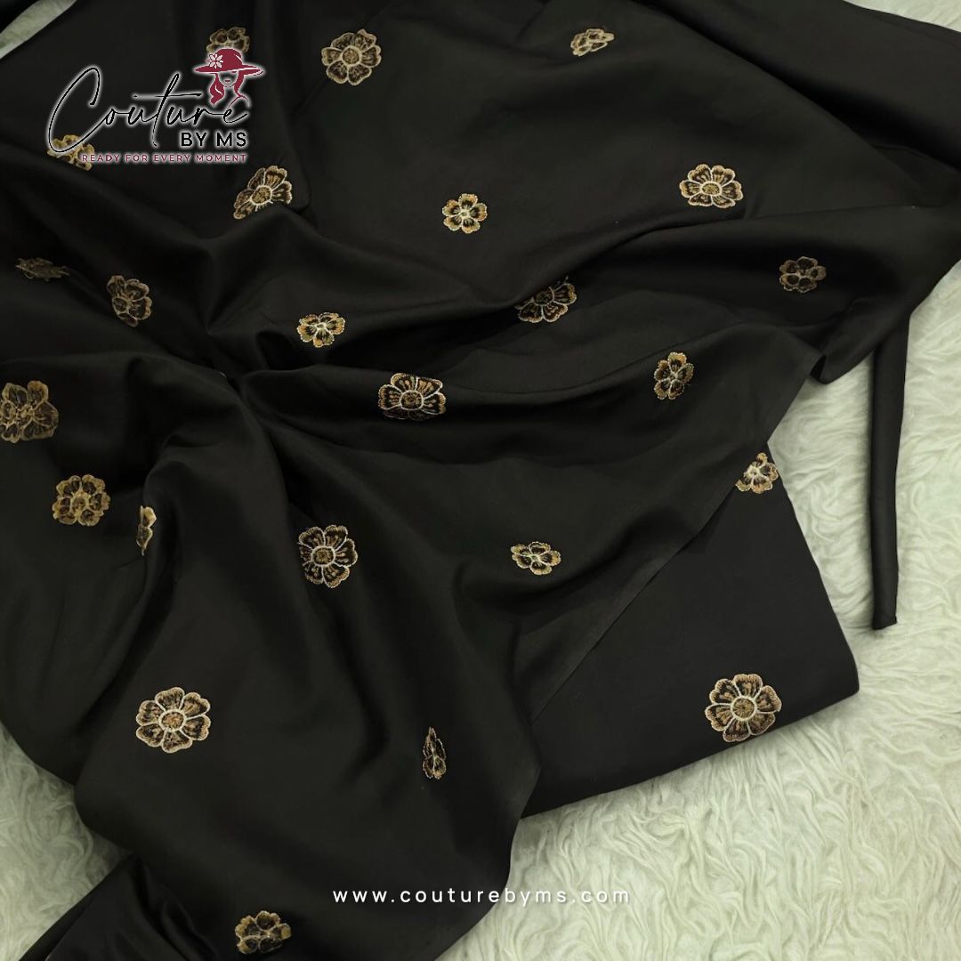 Linen Embroidered BlackSuit 2PC Unstitched view 3