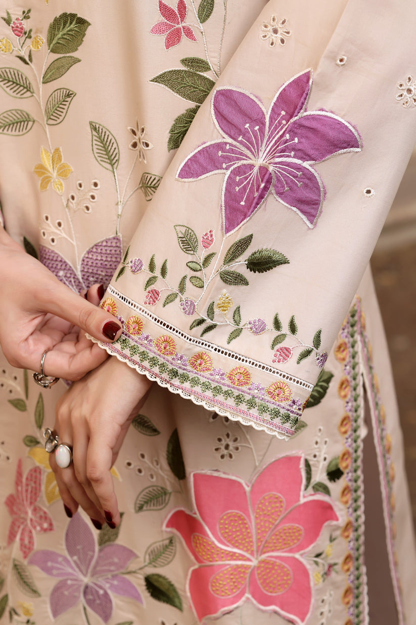 Lawn-3PC Chikankari Embroidered Shirt With Digital Printed Jacquard Dupatta-5245 view 3